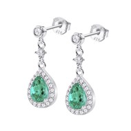 Earrings Lotus Silver green drops