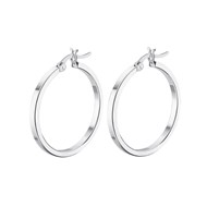 Créoles Lotus Silver fil carré 2mm