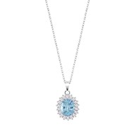 Collier Lotus Silver pendentif marguerite bleu
