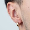 Lotus men's style gold-plated steel hoop earrings - view V2