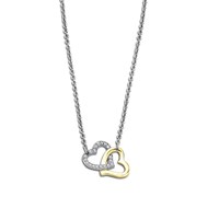 Collier Lotus Style double coeur entrelacé