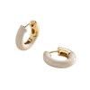 Agatha Léo gold-plated steel and white enamel hoop earrings - view V1