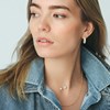 Agatha Léo gold-plated steel and white enamel hoop earrings - view V2
