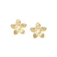 Boucles d'oreilles Agatha Bloom laiton doré fleurs