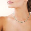 Collier Brillaxis acier doré perles vertes - vue V2