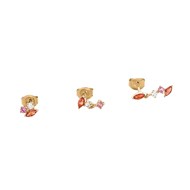 Set de trois piercings puces Agatha Amas
argent doré et rose