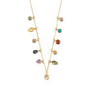 Collier ras du cou  Agatha Candy laiton doré
pampilles oxydes multicolore