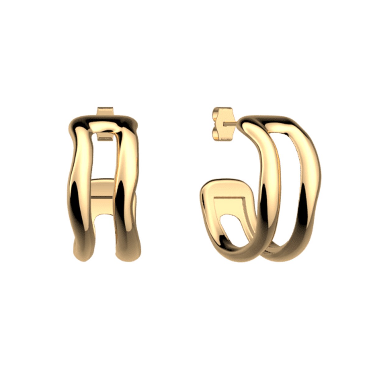 Les Georgettes Pure Organic gouden hoepel oorbellen 8mm