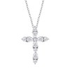 Lotus Silver cross oxides necklace - view V1
