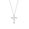 Lotus Silver cross oxides necklace - view V2