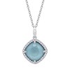 Collier Lotus Silver argent coussin turquoise - vue V3