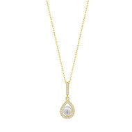 Lotus Silver necklace in gold-plated pearl