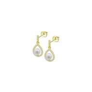 Boucles d'oreilles Lotus Silver doré perles/oxydes