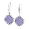 Boucles d'oreilles Lotus Silver argent coussin
violet - vue V1