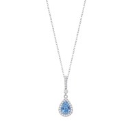Collier Lotus Silver argent goutte bleue