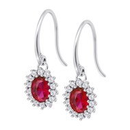 Boucles d'oreilles Lotus Silver argent marguerite
rouge