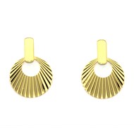 Boucles d'oreilles or jaune 18K cercle strié
