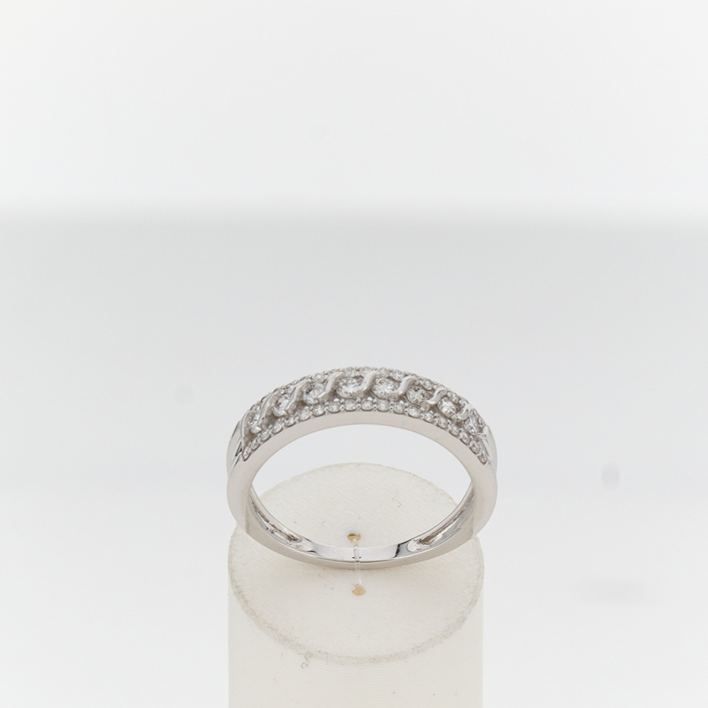 Ring MATY 750 witgoud Witte diamanten - 360° weergave