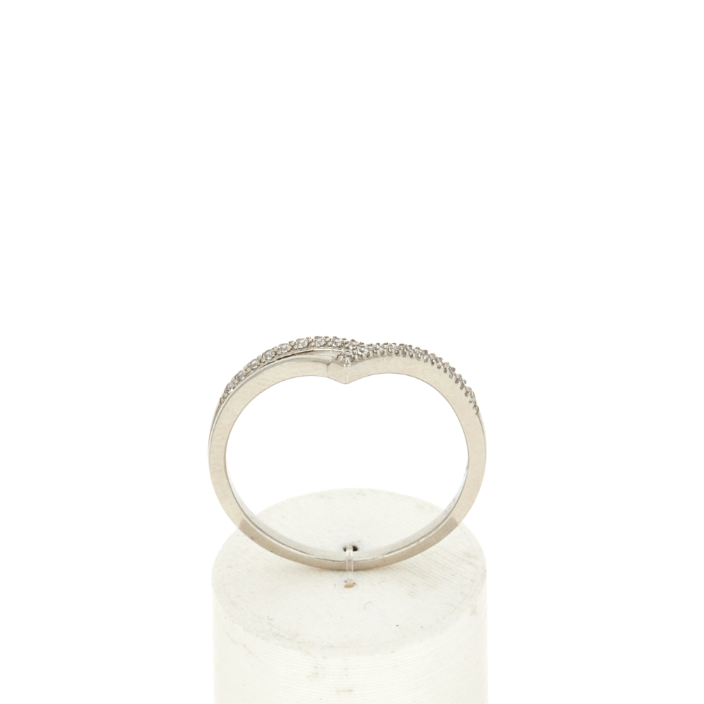 Bague argent 925 et zirconias - vue 360