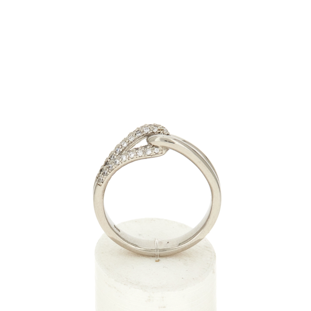 Bague argent 925 et zirconias - vue 360