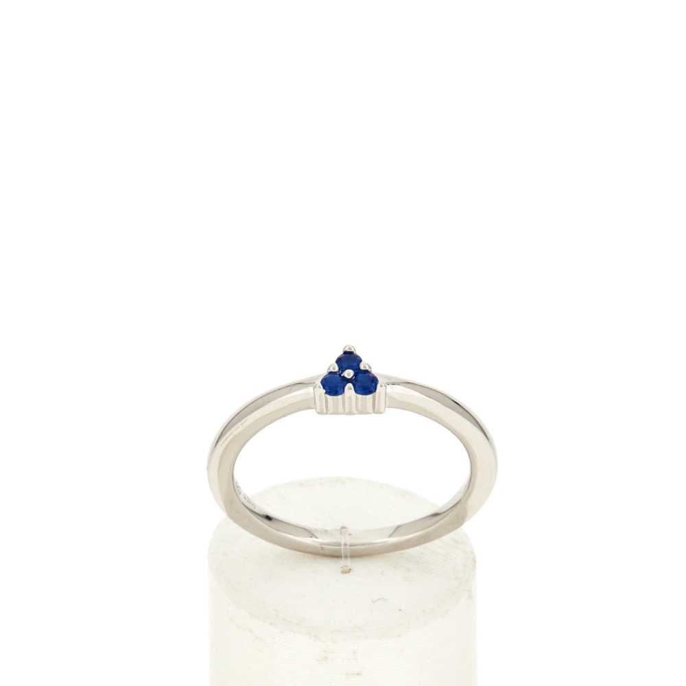 Bague argent 925 spinelles bleues - vue 360