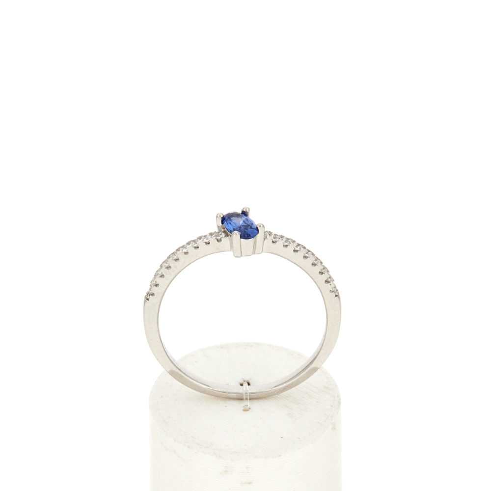 Bague argent 925 spinelles bleues - vue 360