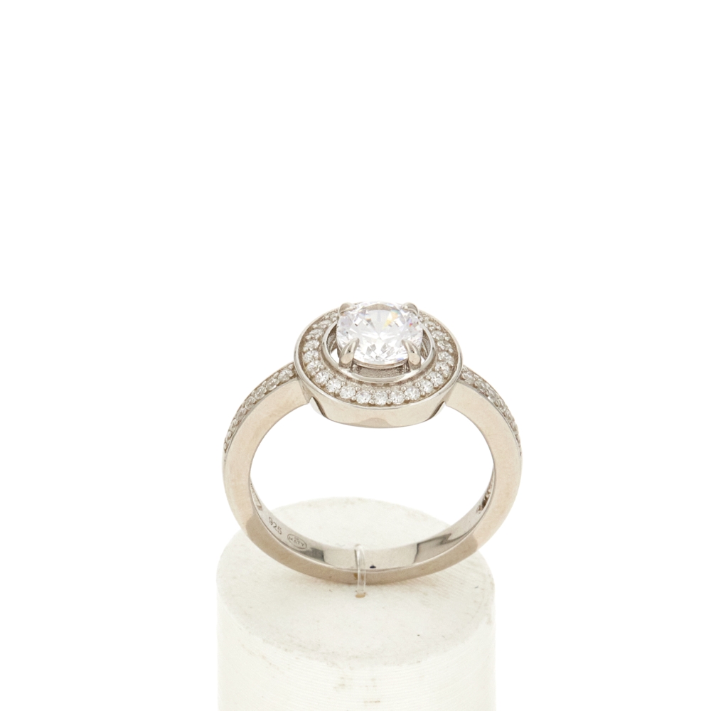 Bague argent 925 et zirconias - vue 360