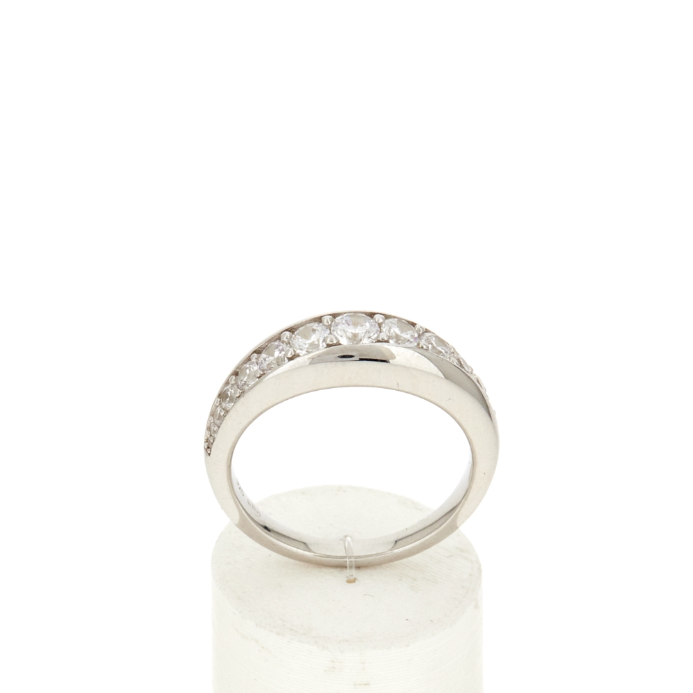 Bague argent 925 et zirconias - vue 360