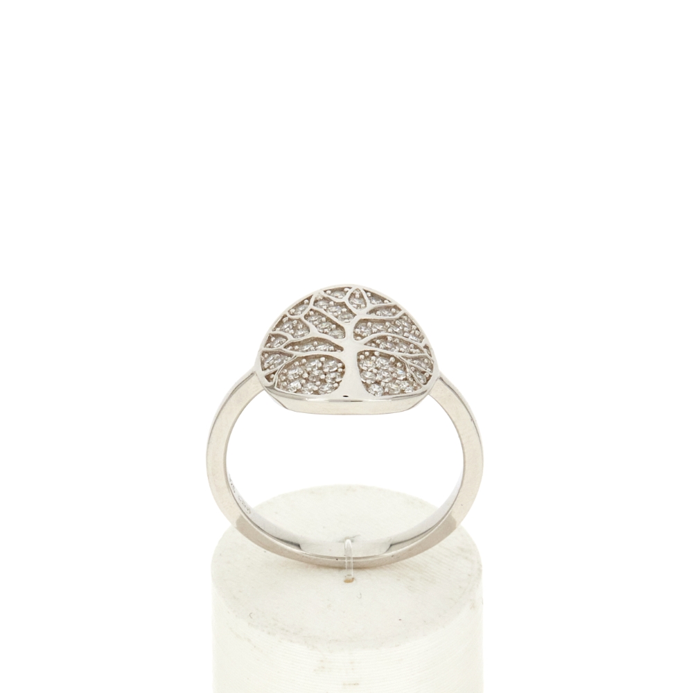 Bague argent 925 arbre de vie et zirconias - vue 360