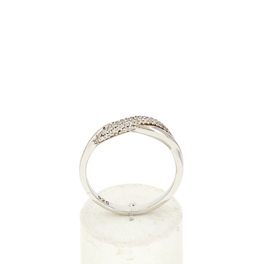 Bague argent 925 zirconias - vue 360