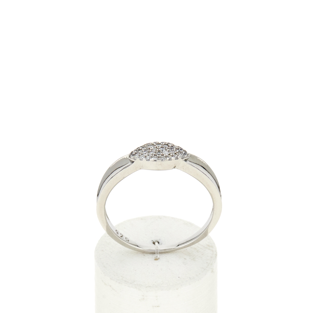 Bague argent 925 et zirconias - vue 360