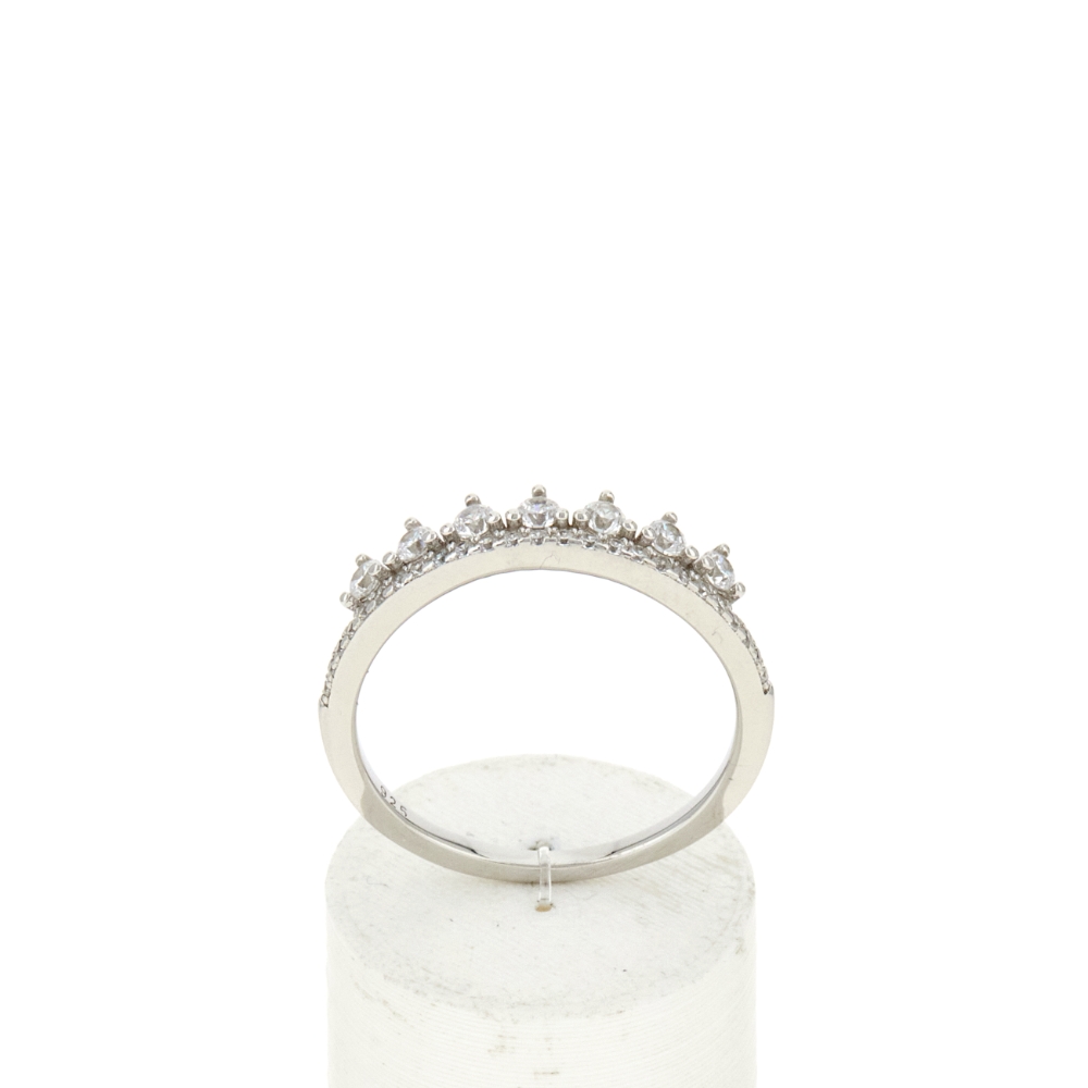 Bague argent 925 et zirconias - vue 360