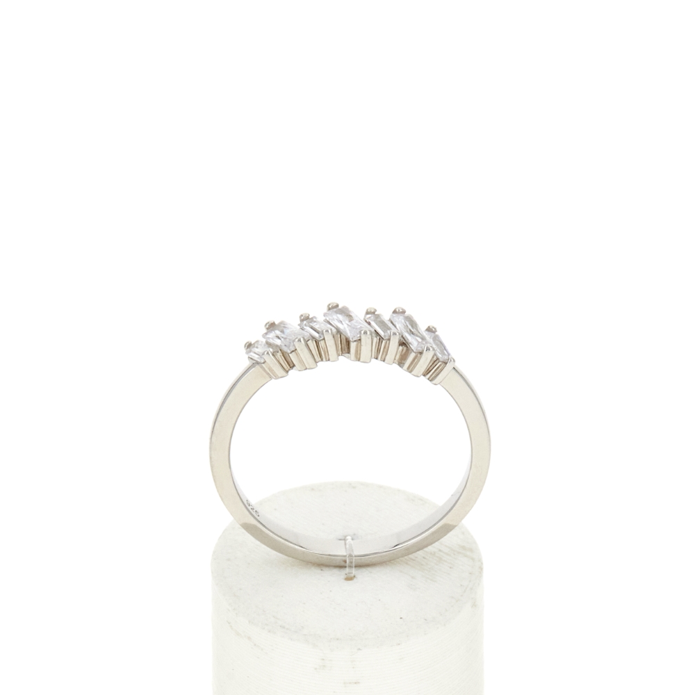 Bague argent 925 et zirconias - vue 360