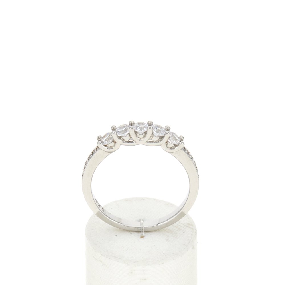 Bague argent 925 et zirconias - vue 360