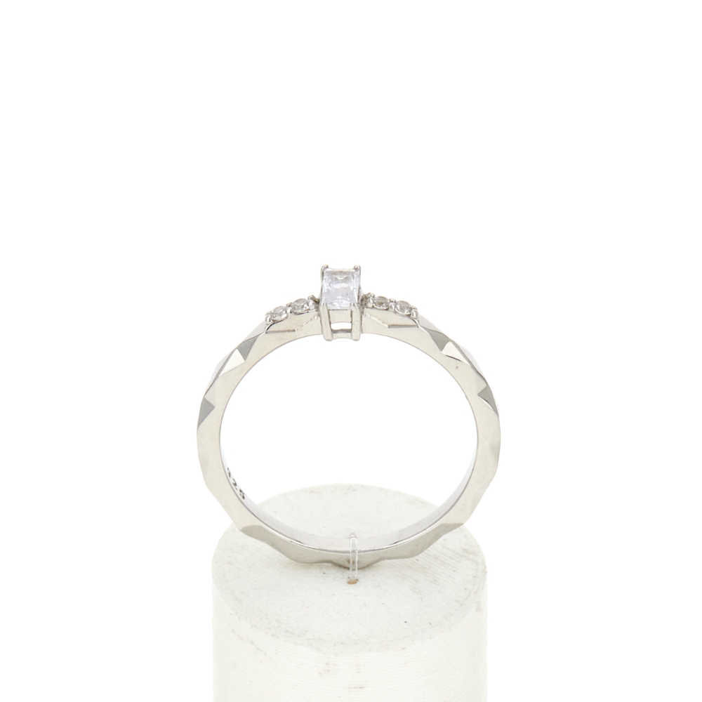 Bague argent 925 et zirconias - vue 360