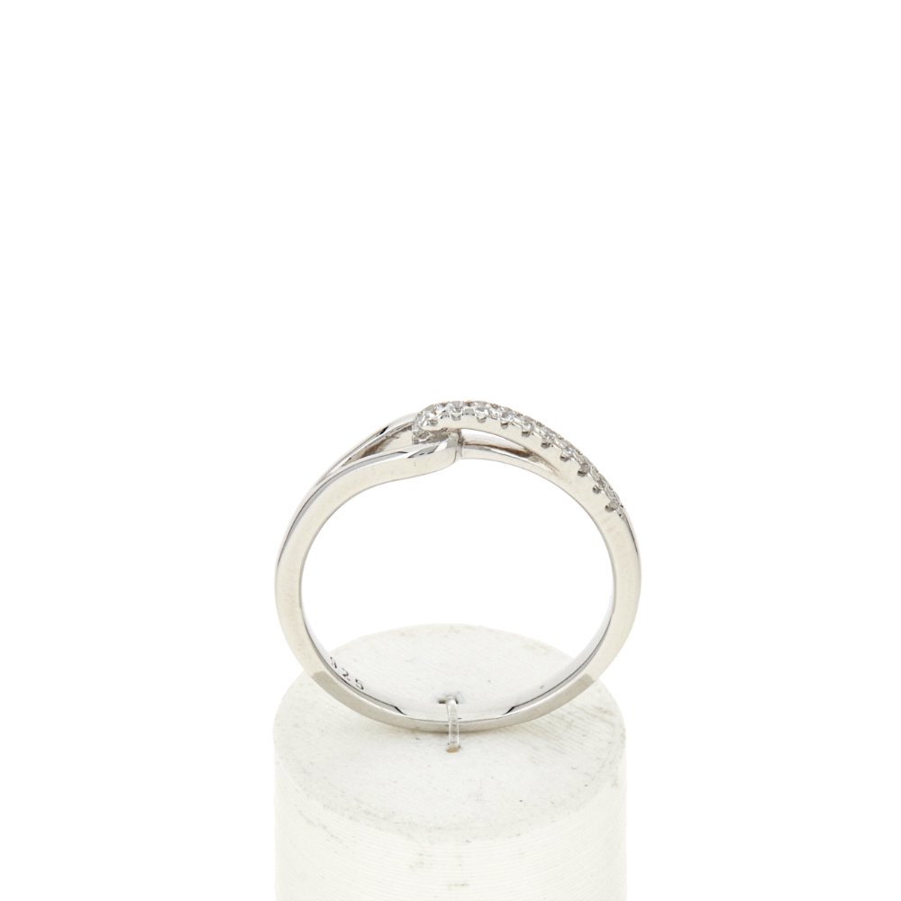 Bague argent 925 et zirconias - vue 360