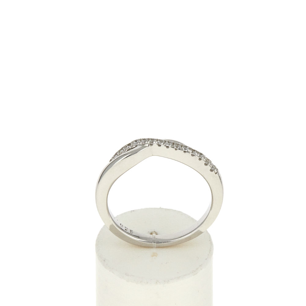 Bague argent 925 et zirconias - vue 360