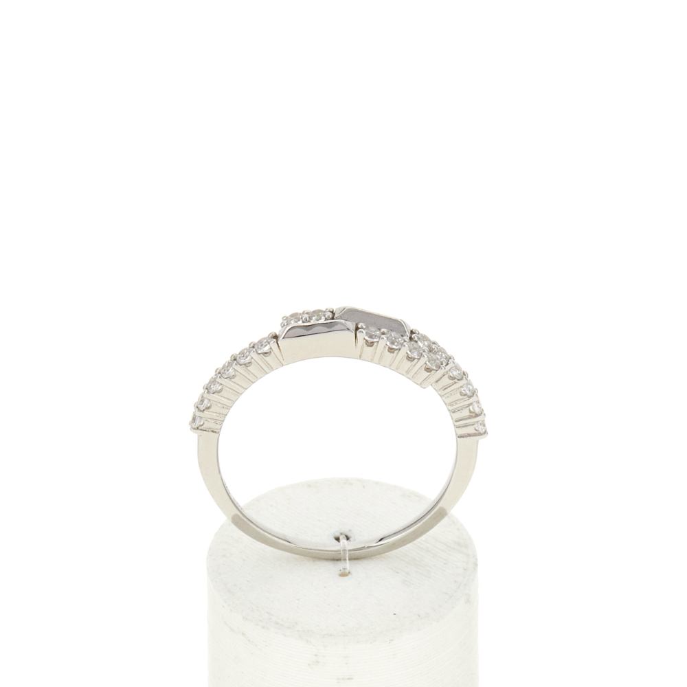 Bague argent 925 et zirconias - vue 360