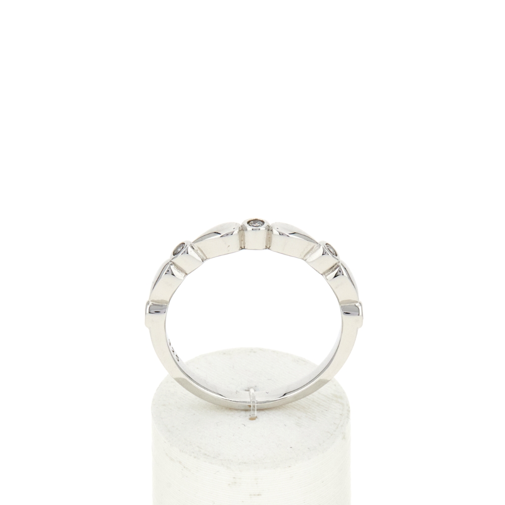 Bague argent 925 et zirconias - vue 360