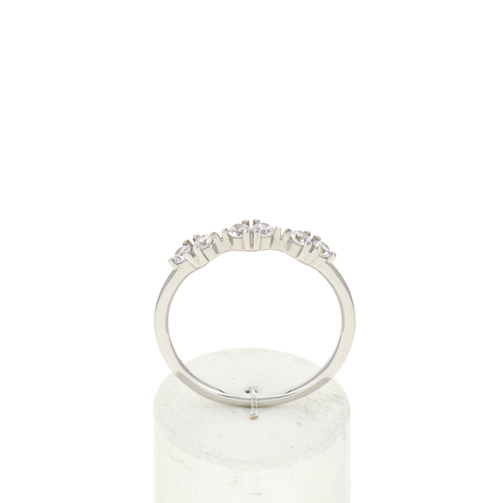 Bague argent 925 et zirconias - vue 360