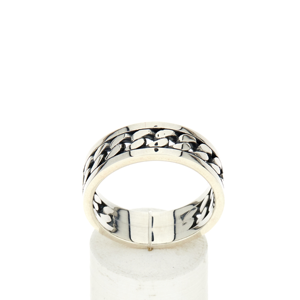 Bague argent 925 vieilli - vue 360