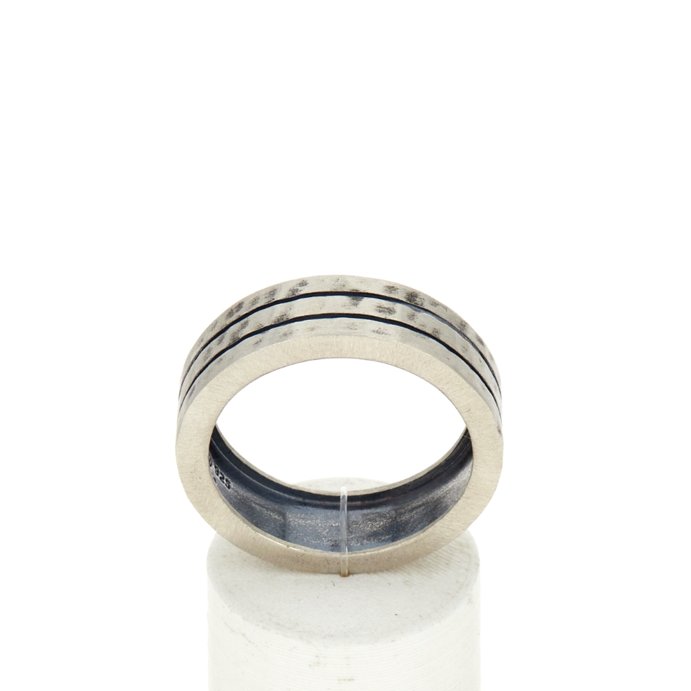 Bague argent 925 vieilli - vue 360