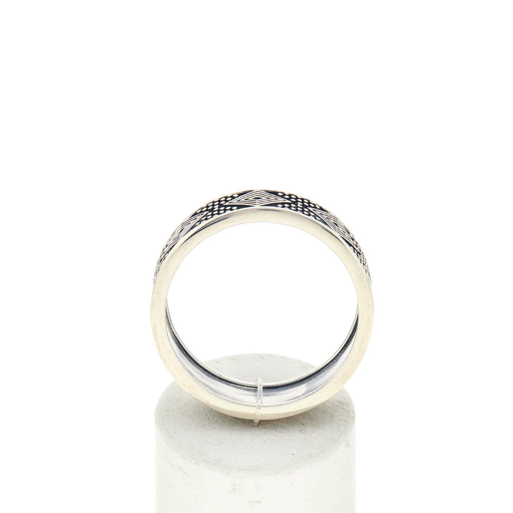 Bague argent 925 vieilli - vue 360