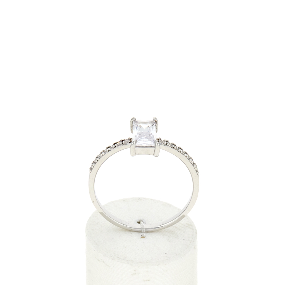 Bague argent zirconias - vue 360