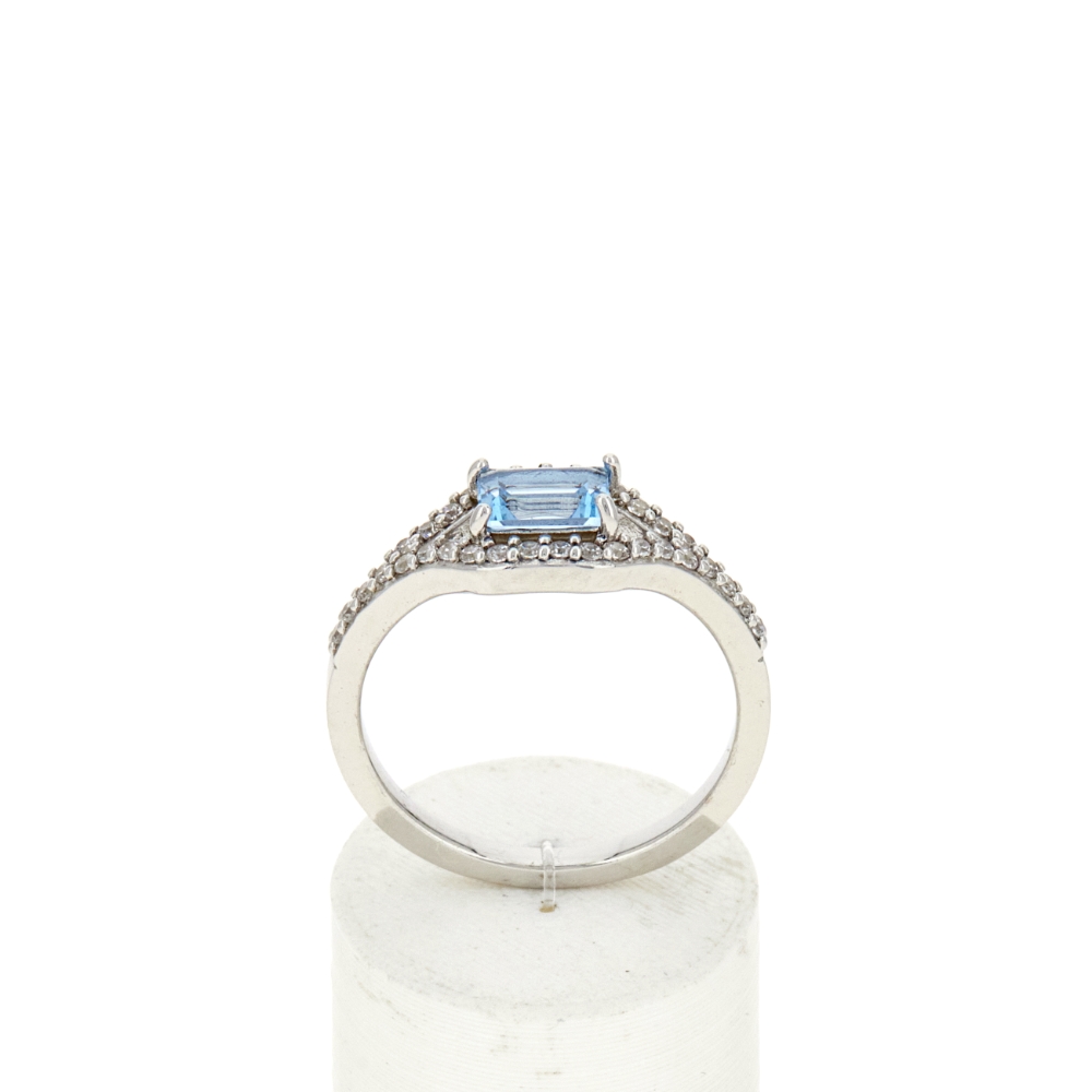 Bague argent 925 zirconias - vue 360