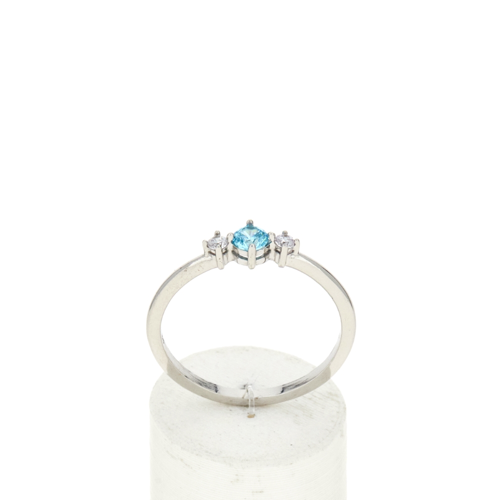 Bague argent zirconias - vue 360