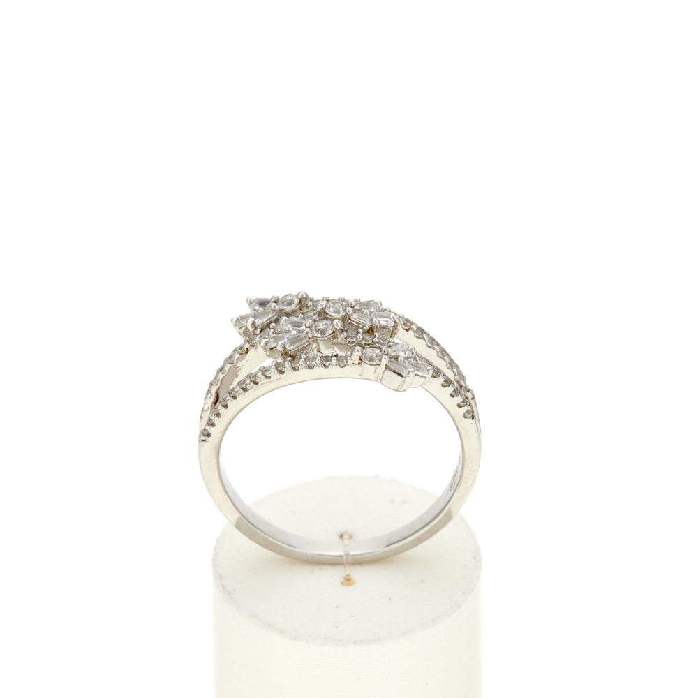 Bague argent 925 et zirconias - vue 360