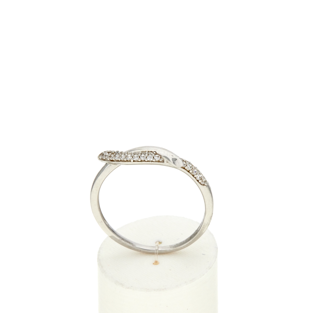 Bague argent 925 et zirconias - vue 360