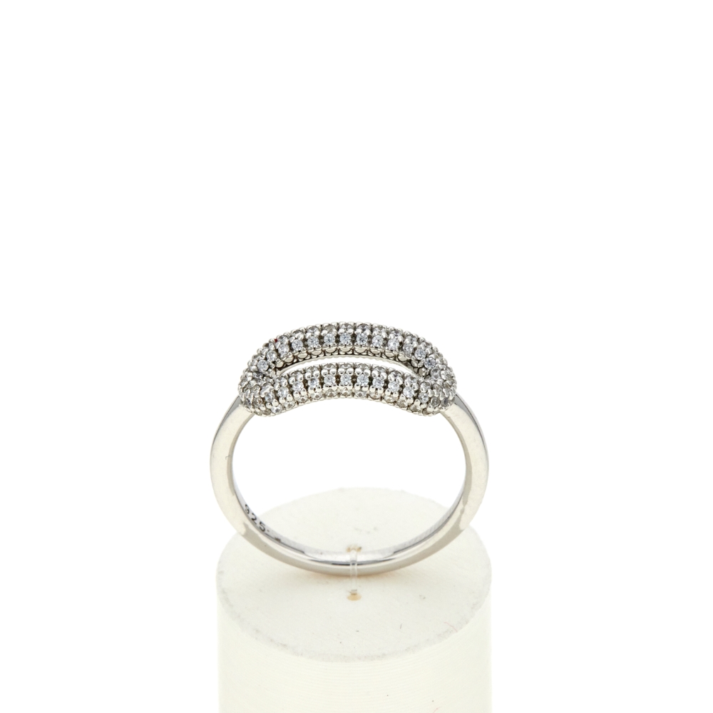 Bague argent 925 et zirconias - vue 360