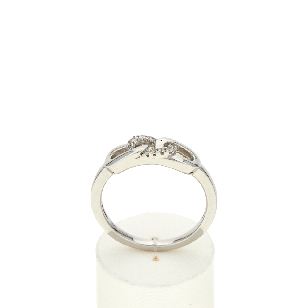 Bague argent 925 et zirconias - vue 360